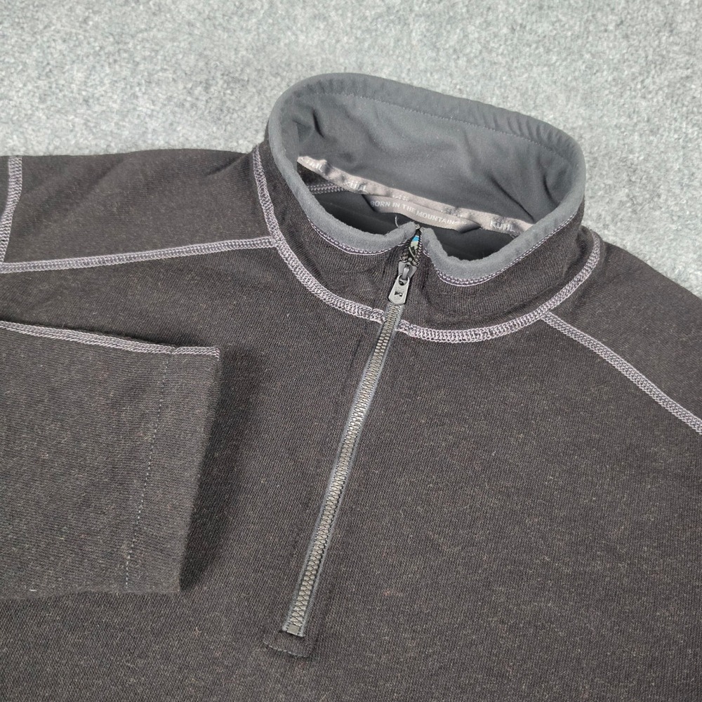 KUHL Interceptr 1/4 Zip Pullover Mens Large Black Fleece Sweater 3007